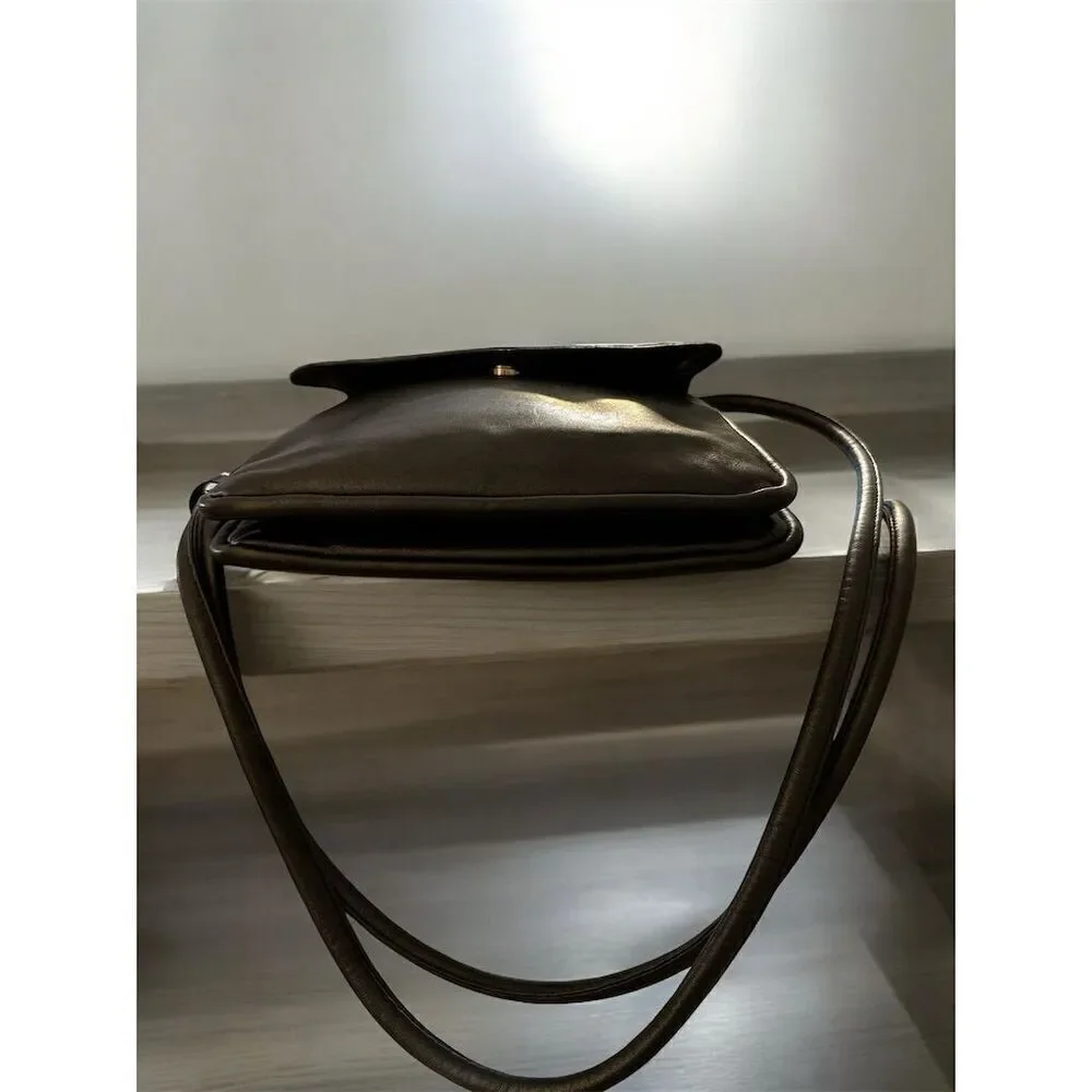 Apostrophe Women's Black Leather Crossbody Shoulder Bag Medium Size